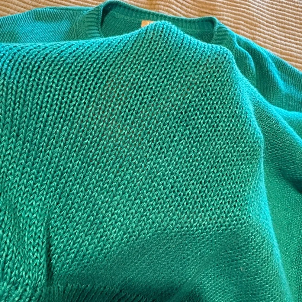 J.Crew Relaxed Linen-Cotton Blend Beach Sweater Jade Green women’s L
